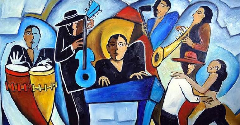 artistic interpreation of jazz band