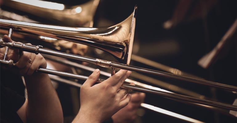 trombone being played