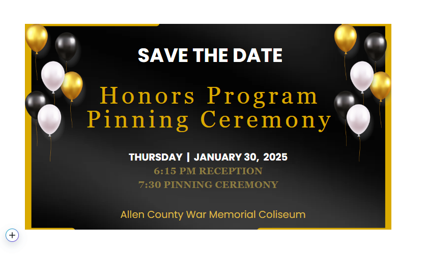 Honors Pinning Ceremony Invitation Thursday, January 30 2025