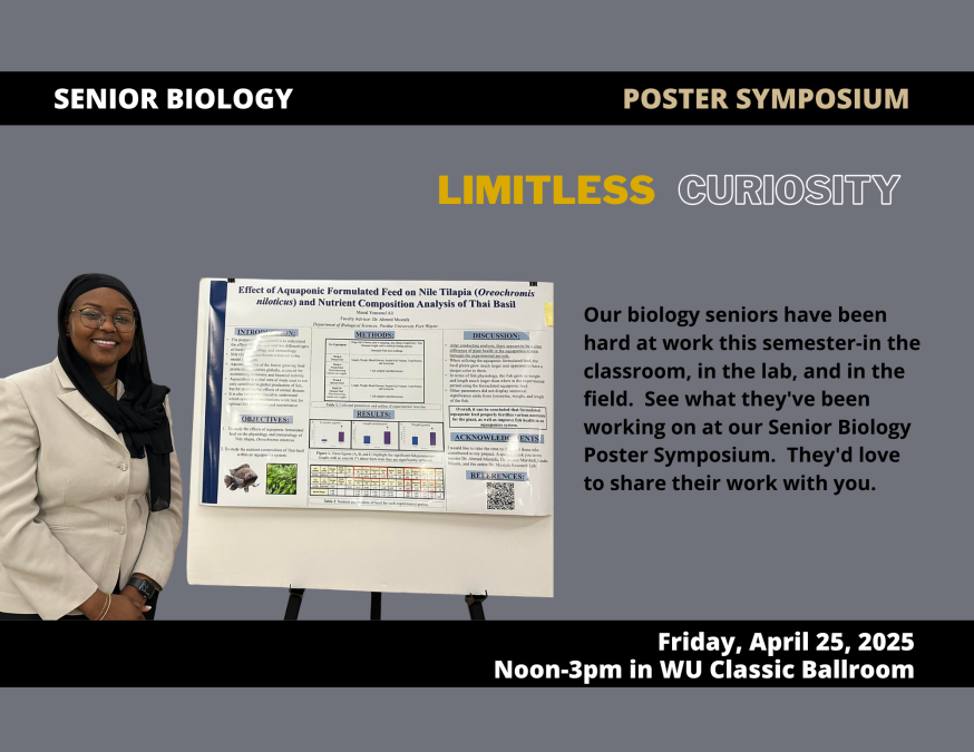 Student with research poster