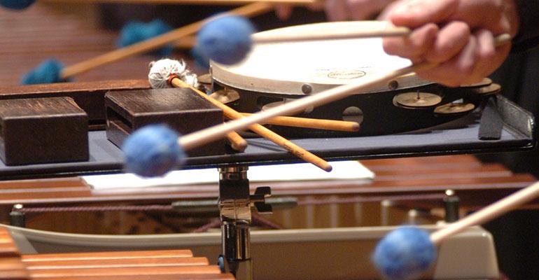 artsy picture of percussion instruments