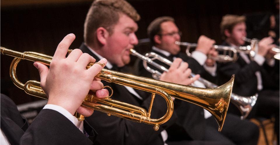 trumpet players performing