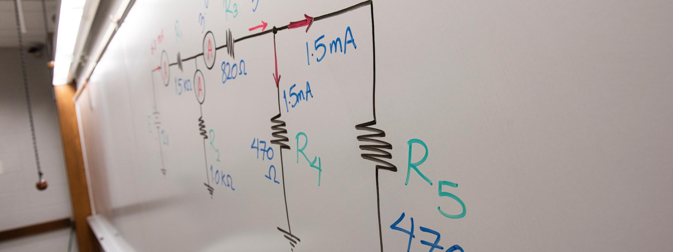 Circuit on a whiteboard