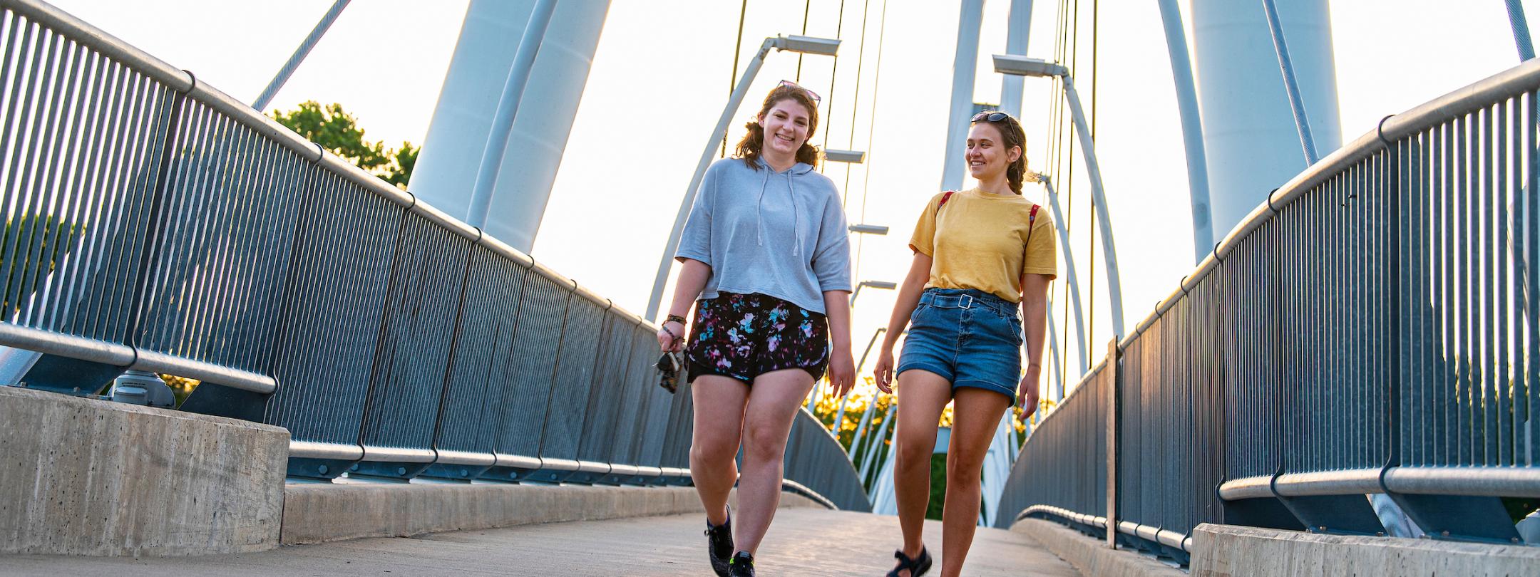 Students on bridge