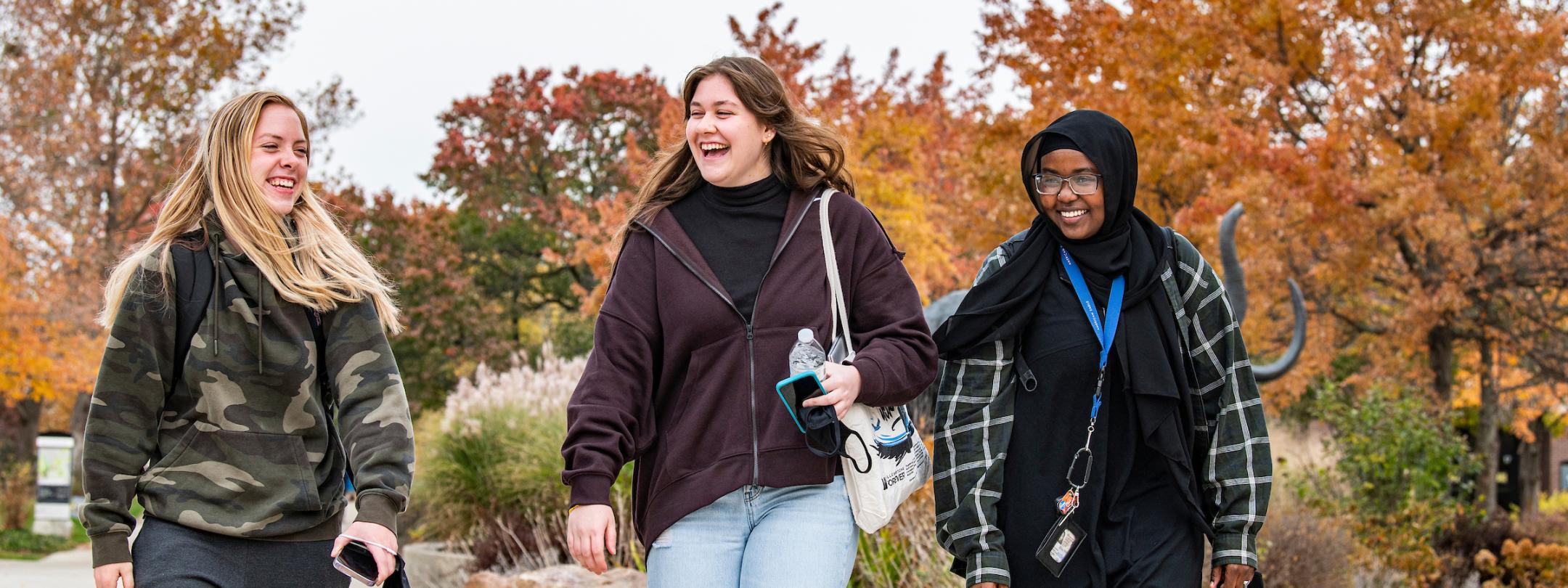 Students walking