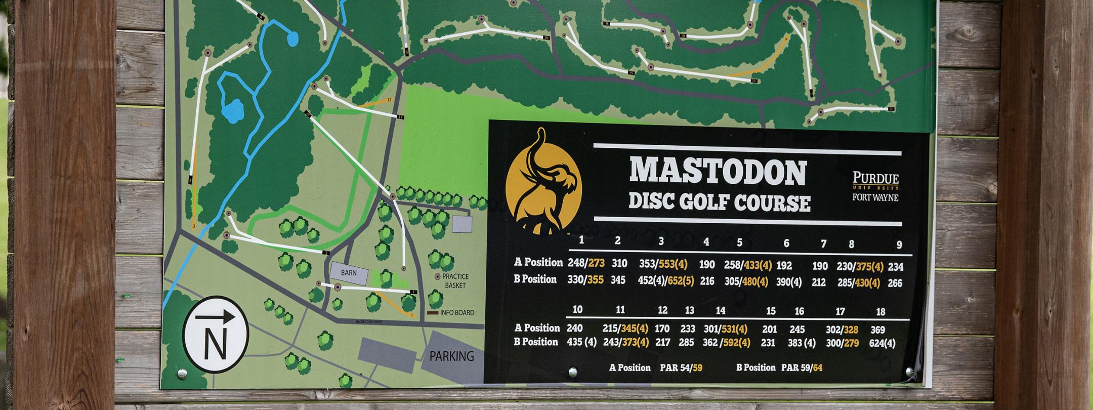 Mastodon Disc Golf Course map