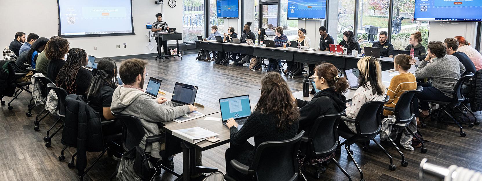 The Student Senate meets in the IdeaSpace in Helmke Library.