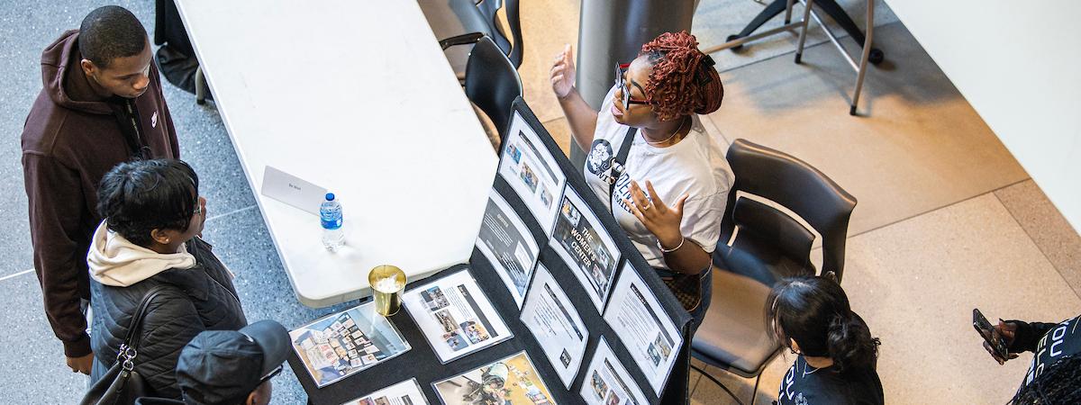 Resource fair during the Spring Campus Visit Day.