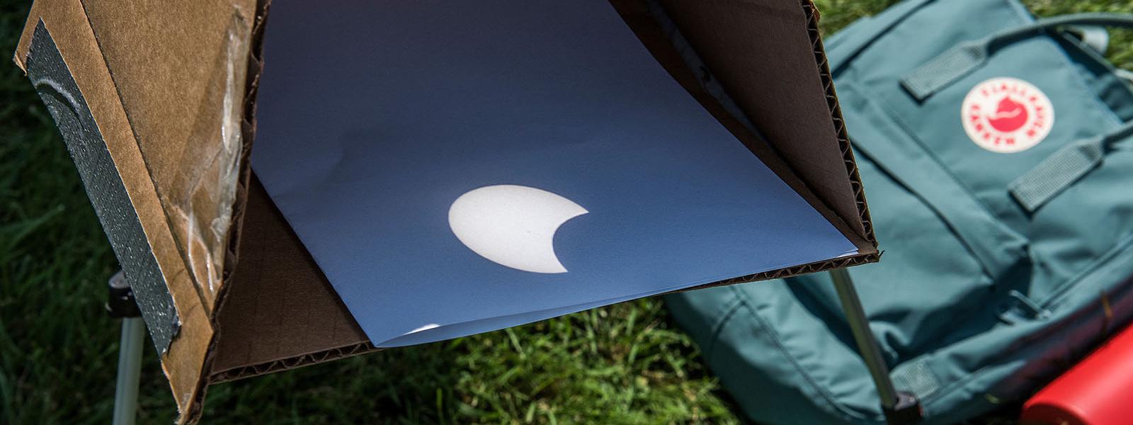 A pinhole box used to view a solar eclipse