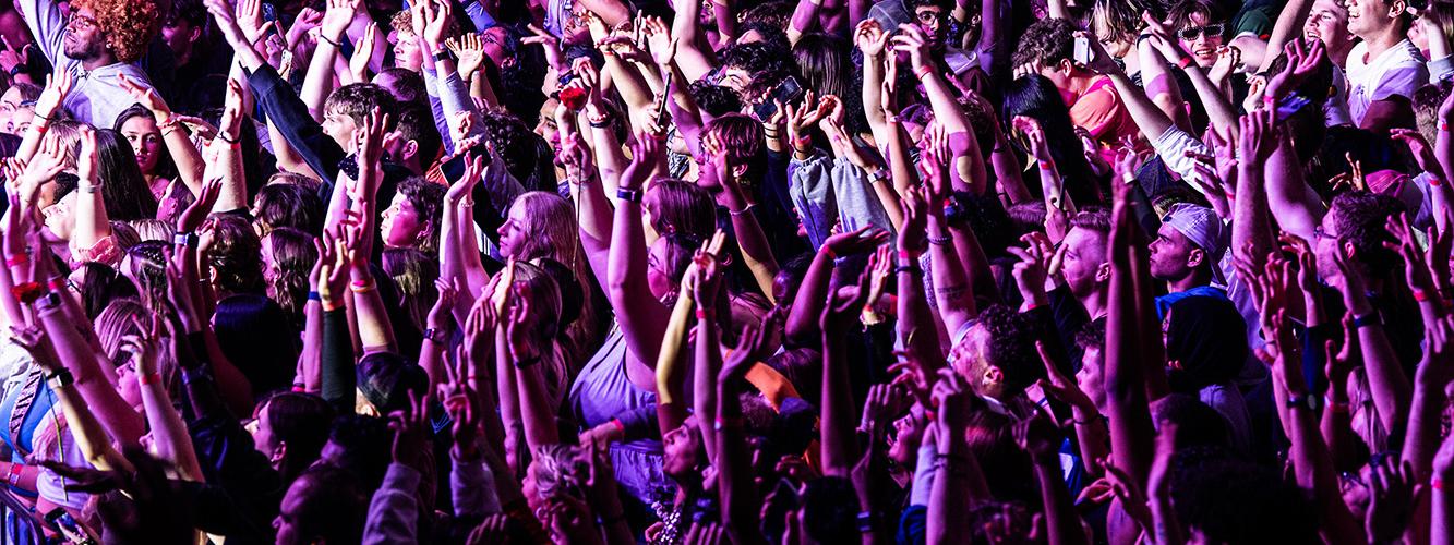 Students fill Gates Sports Center for the Flo Rida concert.