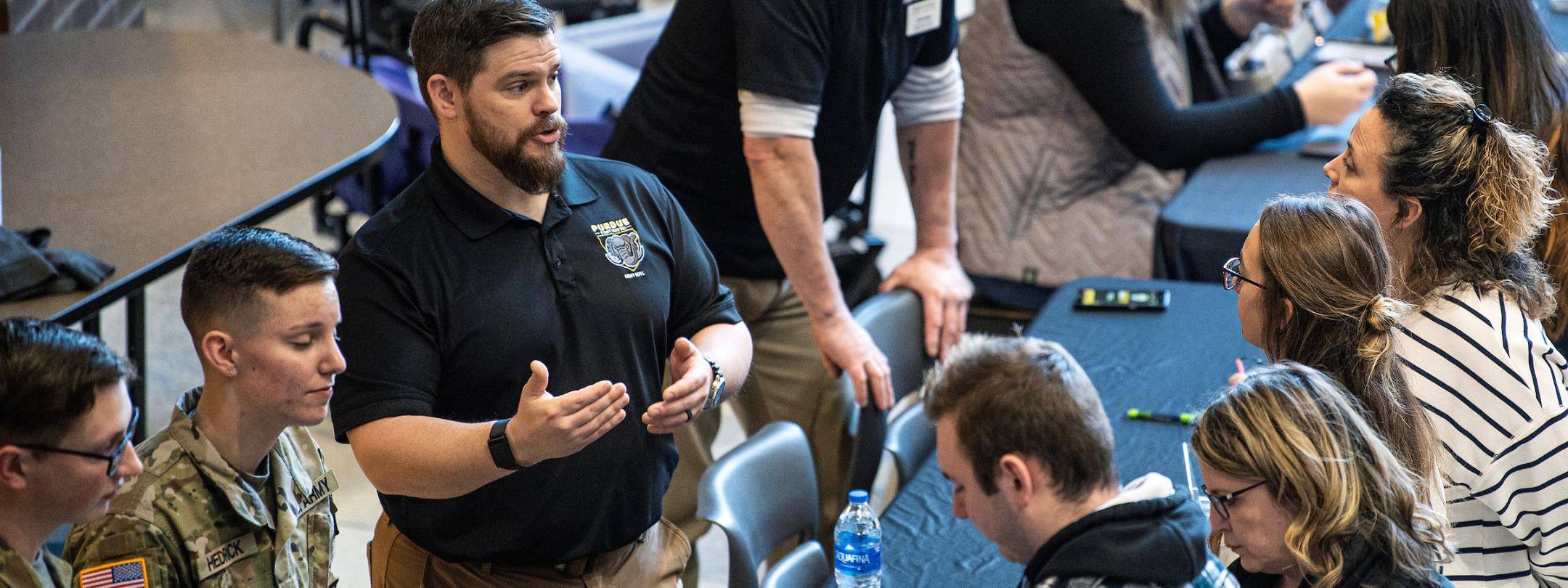 ROTC info booth at Spring Campus Visit Day