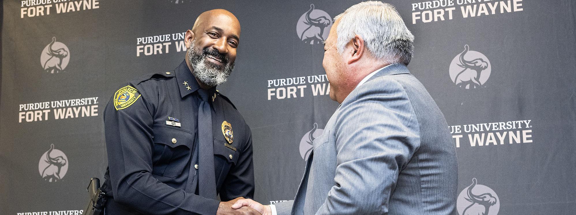 Chief Anthony Harrison after his swearing in ceremony