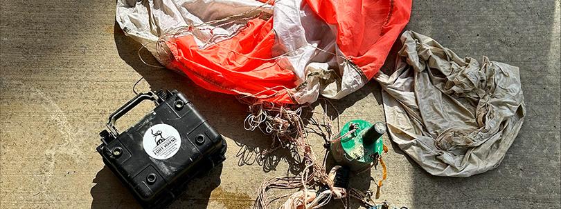 Weather balloon after retrieval