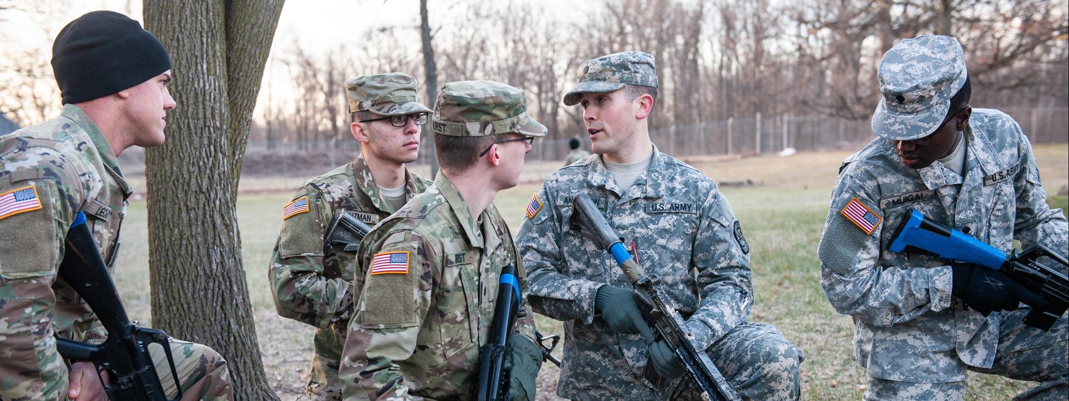 Students at ROTC training.