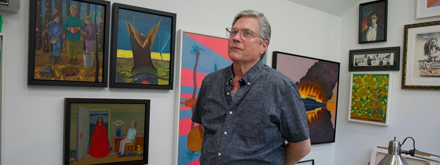 John Hrehov in his home art studio