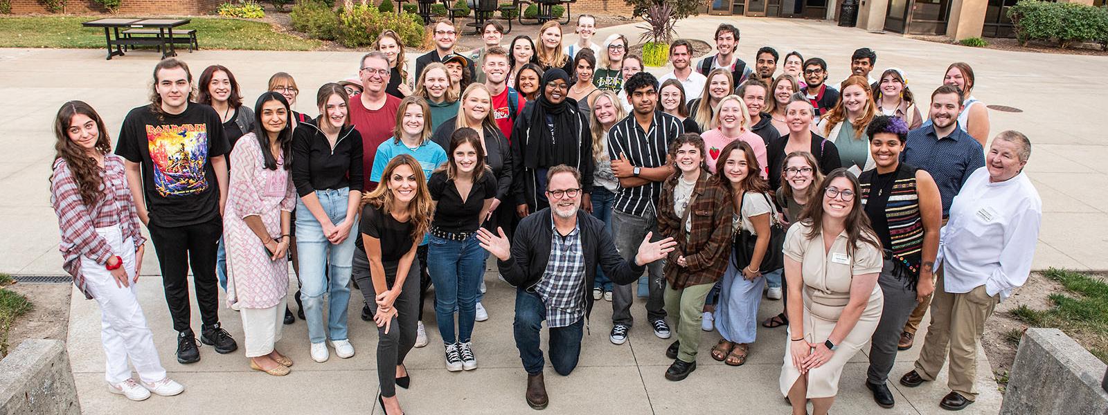 Rainn Wilson with Purdue Fort Wayne students