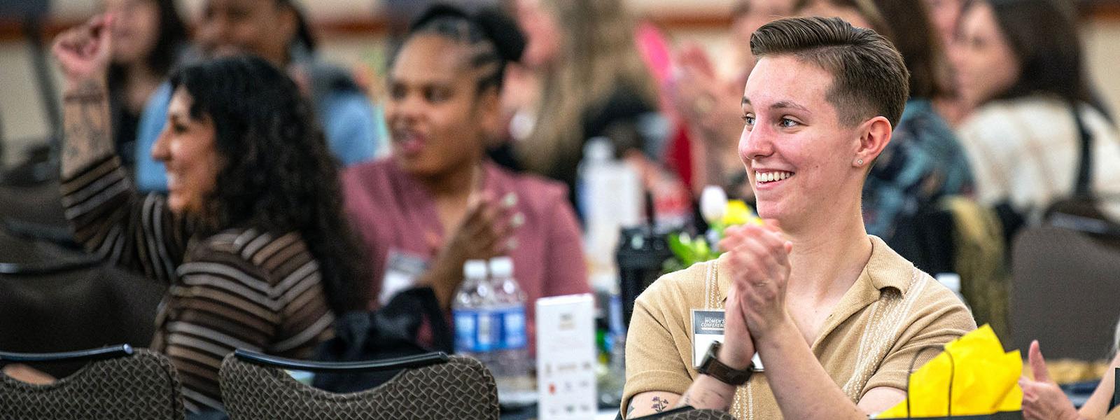 Attendees at a women's conference at Purdue Fort Wayne