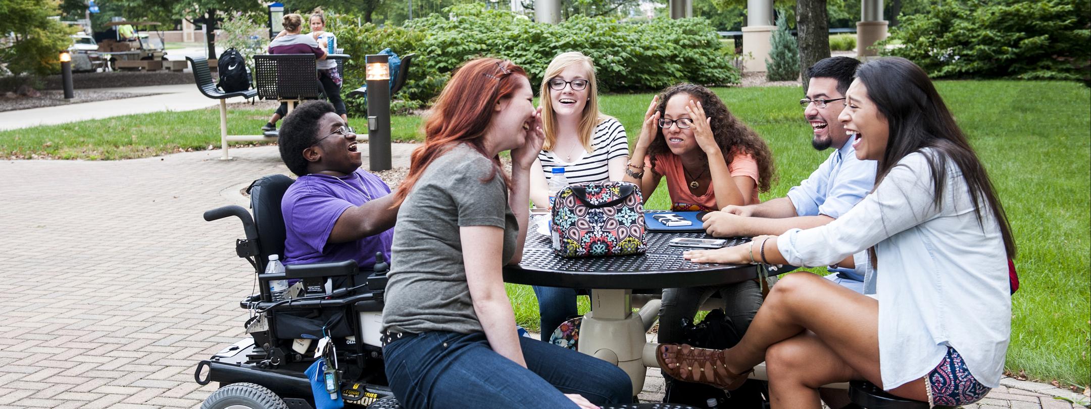 Students studying together.