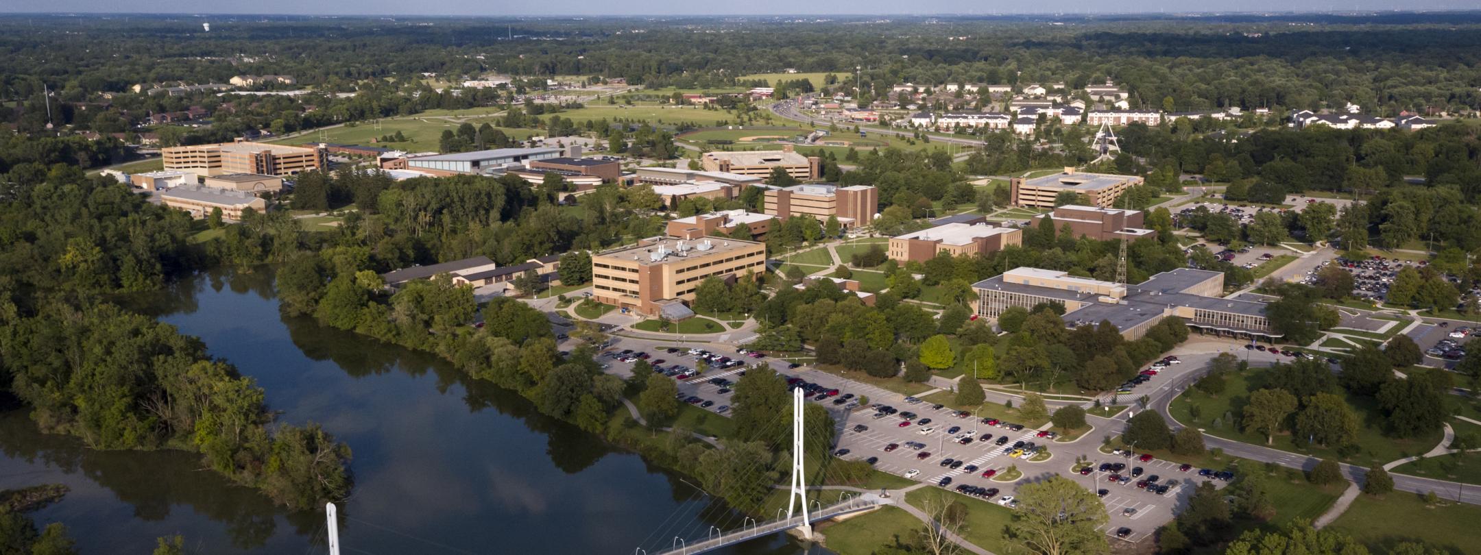 Aerial view of the main campus.