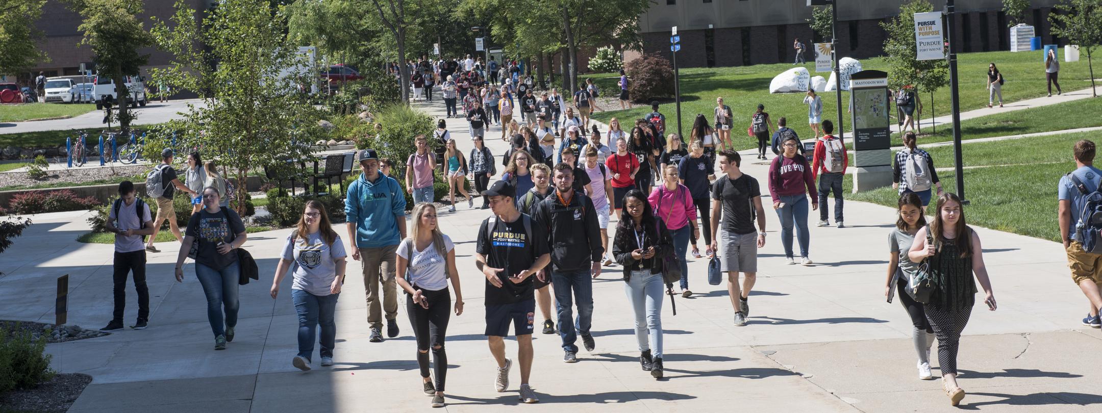 Students walking to class.