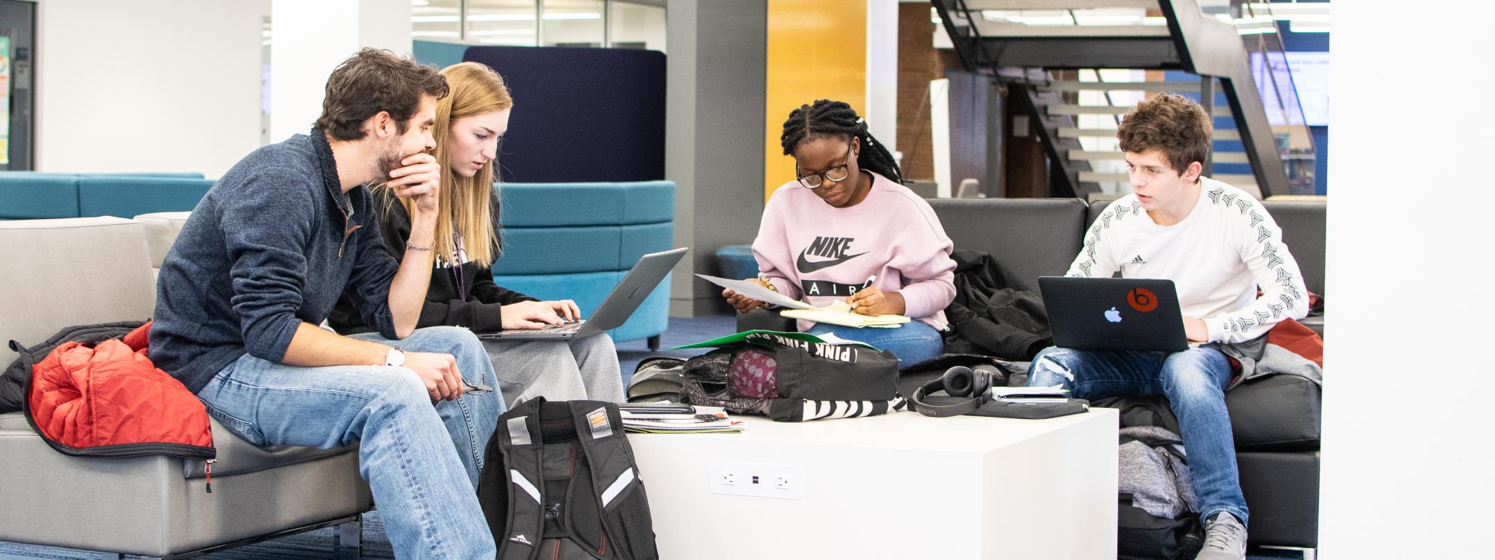 Students studying together.