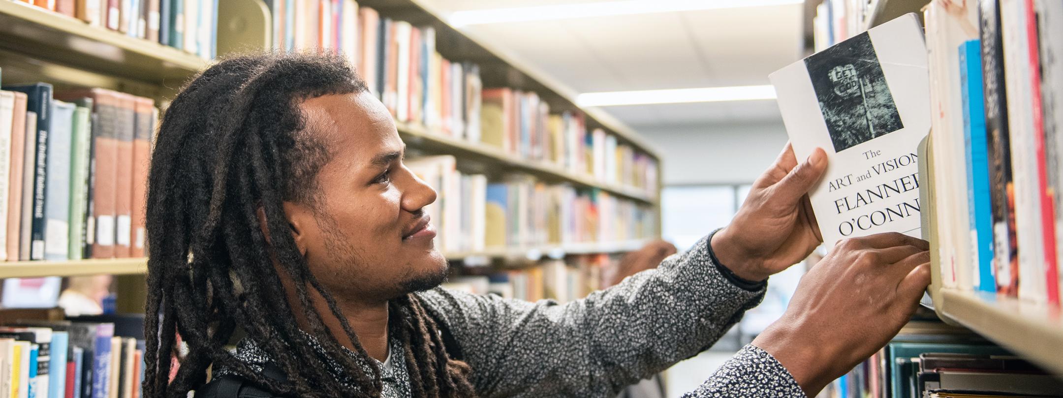 An education student visiting the library