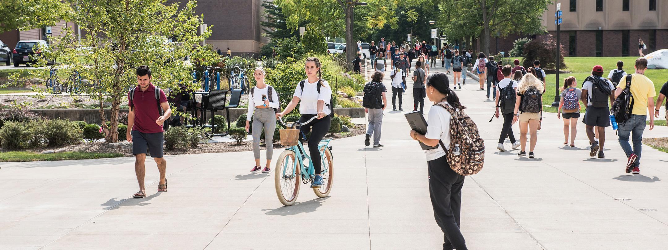 Students walking to class.