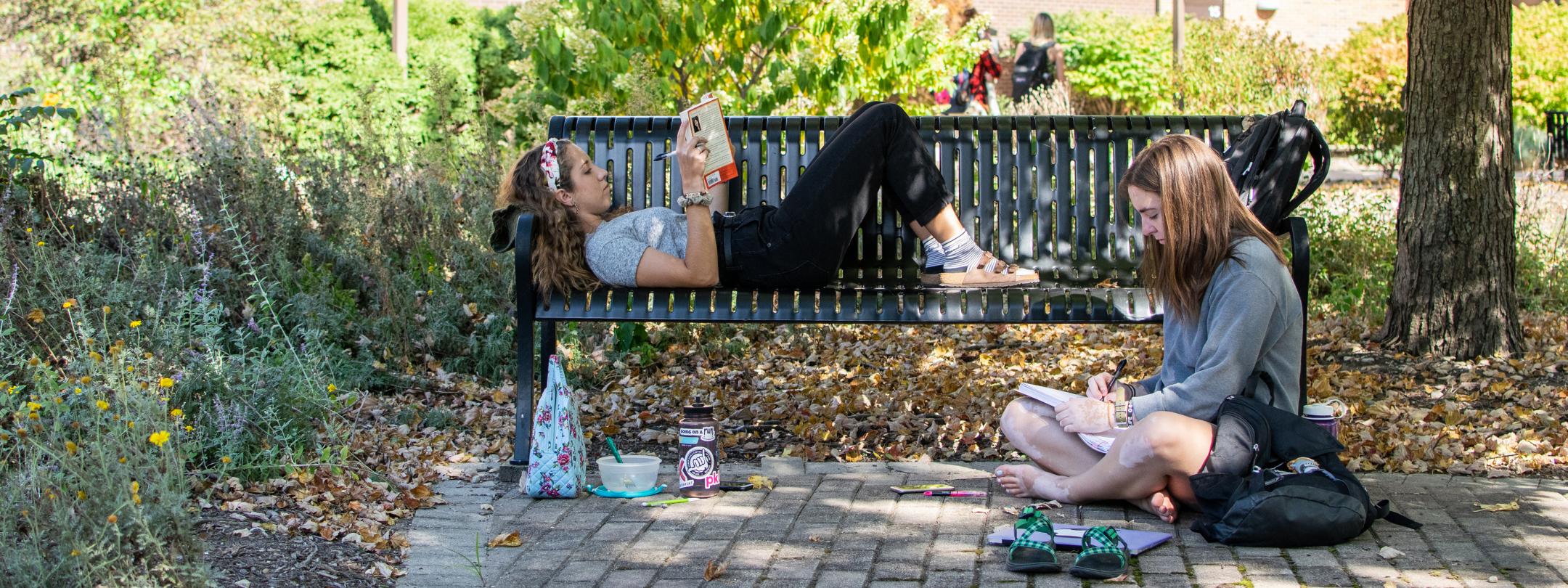 Students studying together.