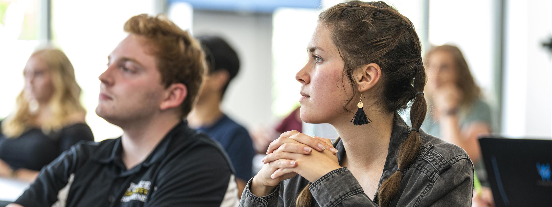 Students listening to lecture.