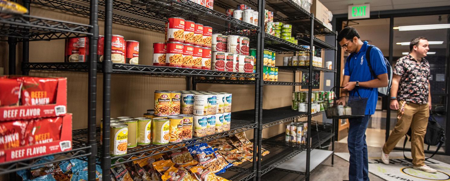 Students in the university pantry