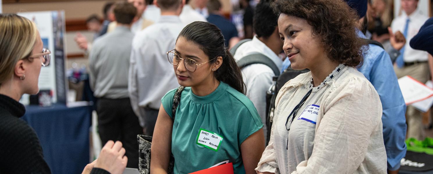 Students at career night