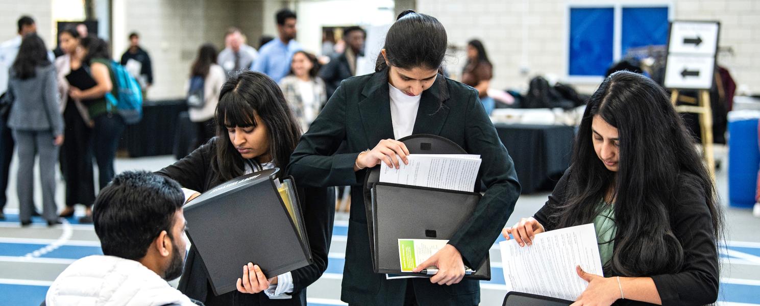 Students at career expo