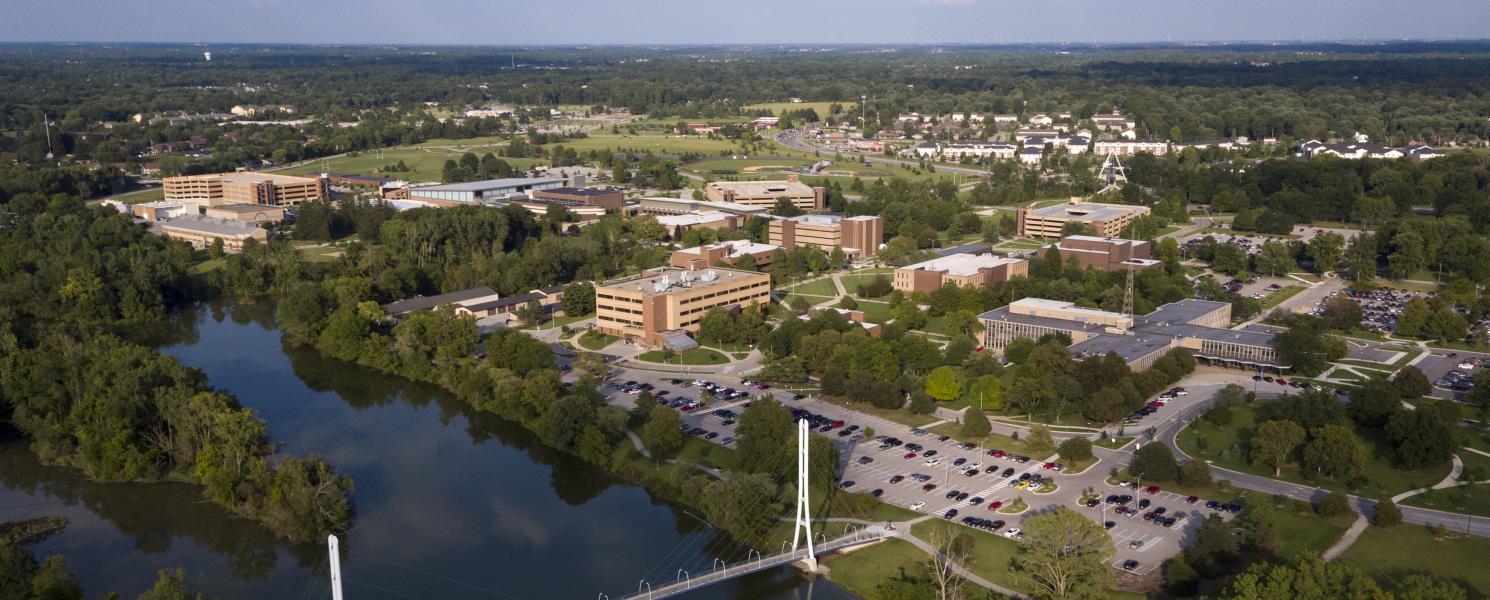 Aerial view of the main campus.