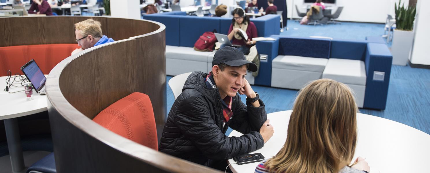 Students studying together.