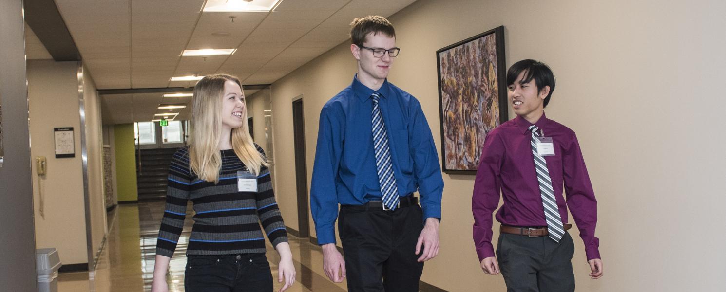 A trio of DSB students visit Lincoln Life