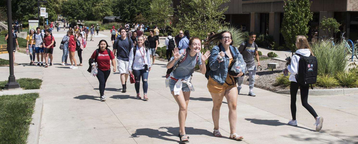 Students walking to class.