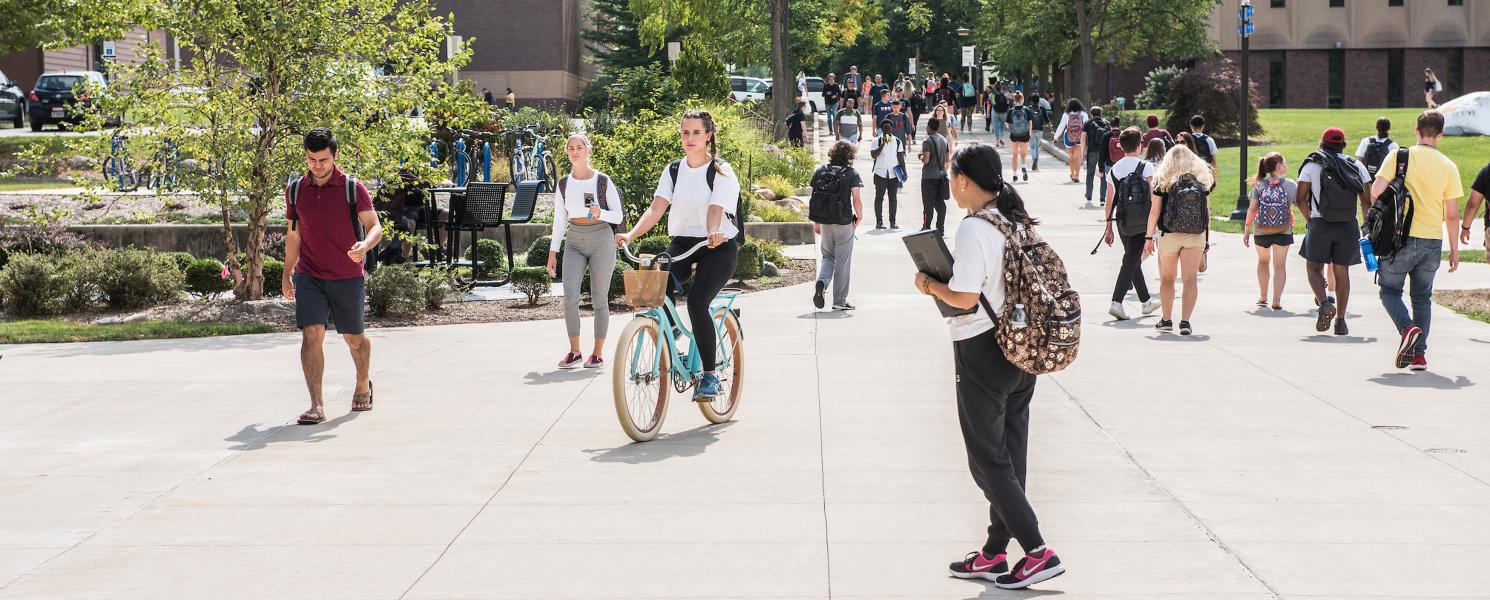 Students walking to class.