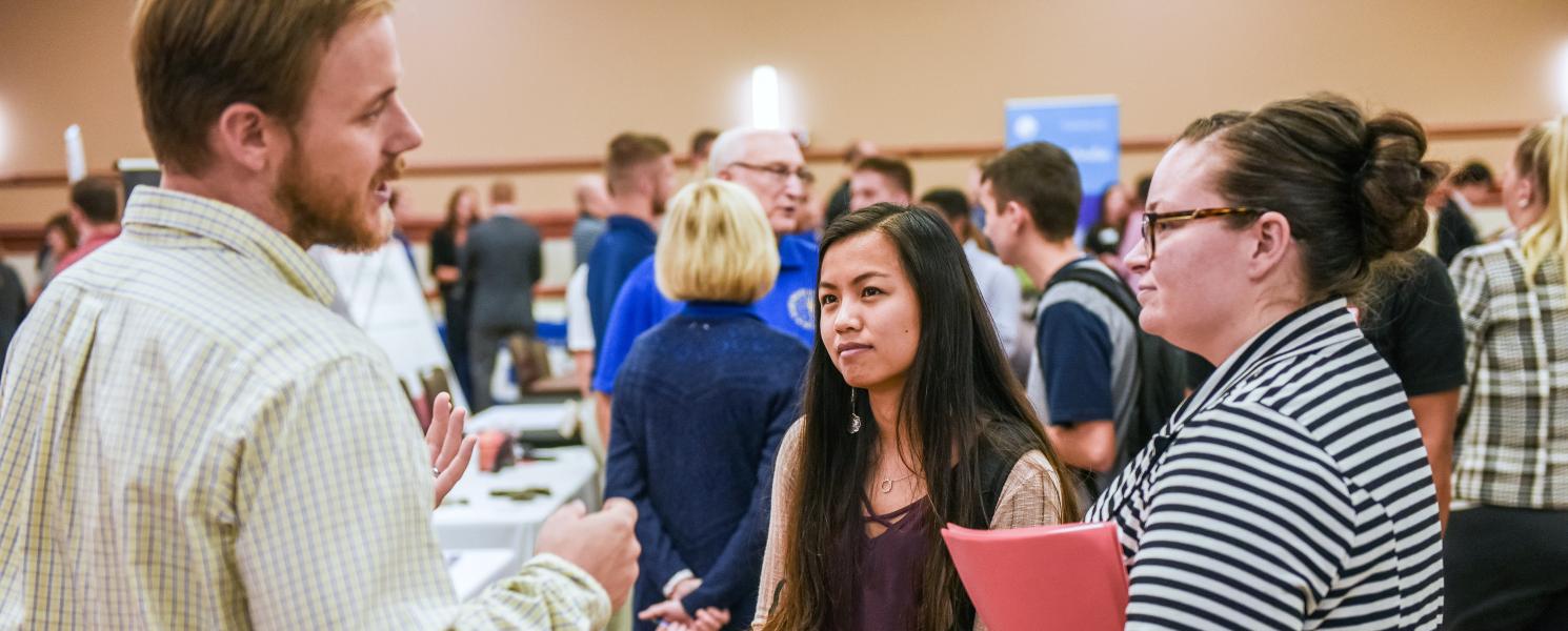 DSB students at a networking event