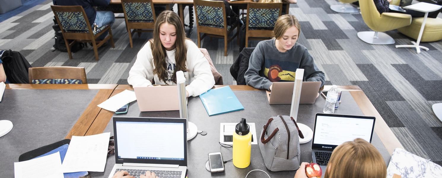 Students studying together.