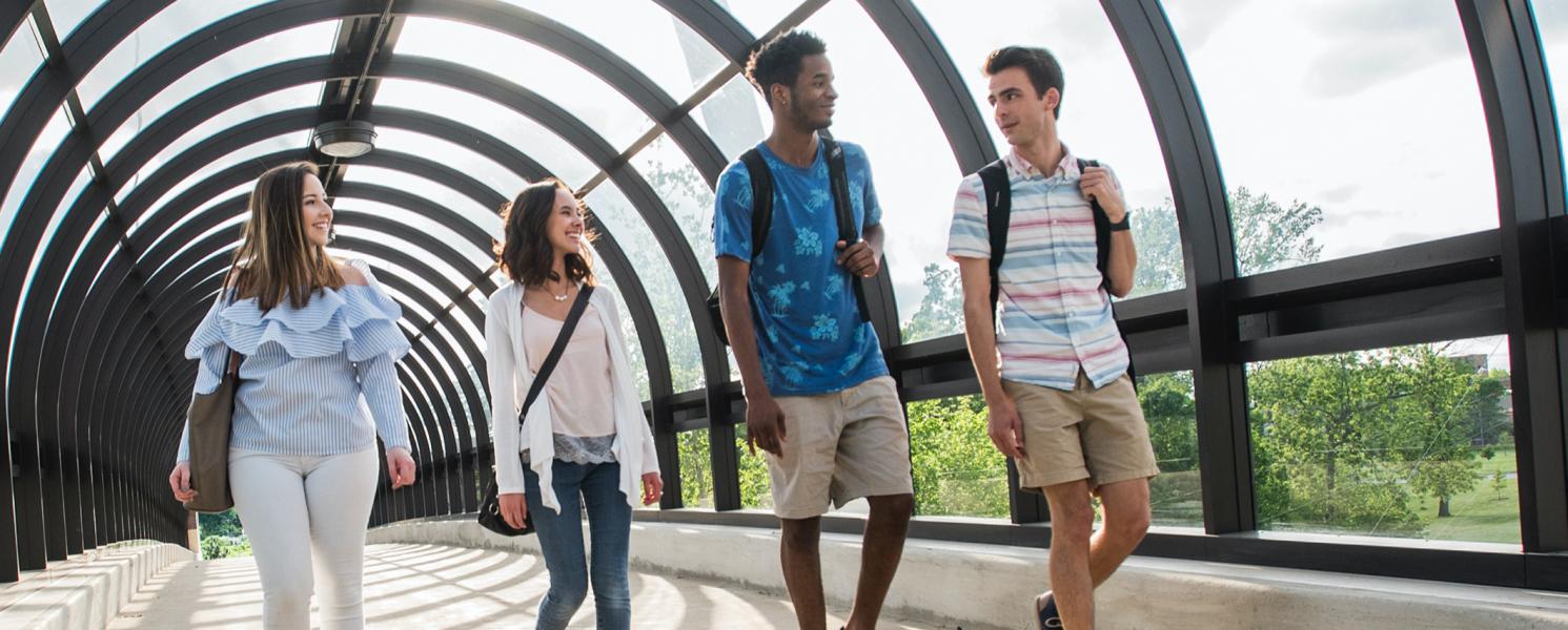 Students walking on campus