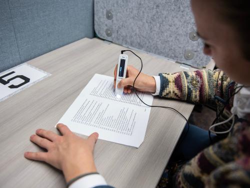 Student taking a test