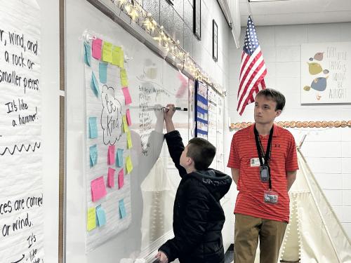 Alex Battershell is teaching in a fourth-grade classroom