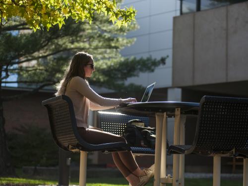 Student studying.