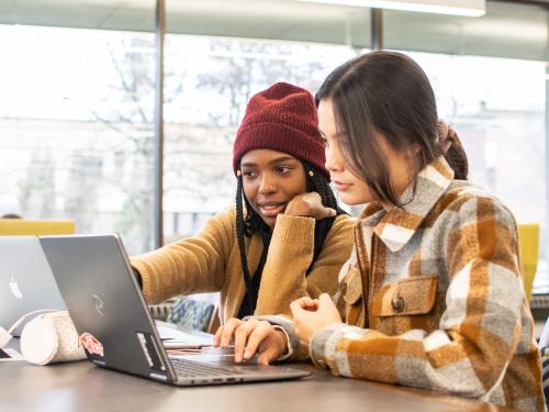 Students studying together.