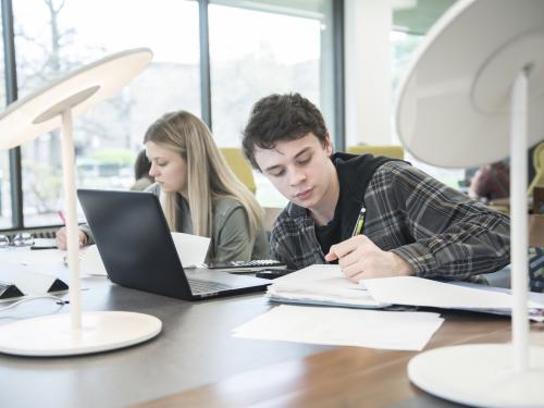 Students studying together.