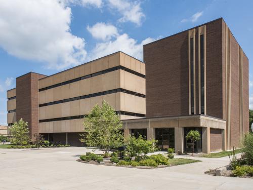 Helmke library located on the main campus.