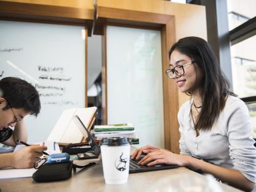 Students studying together.