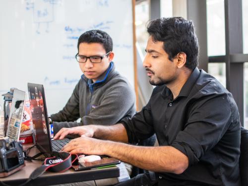 Students studying together.