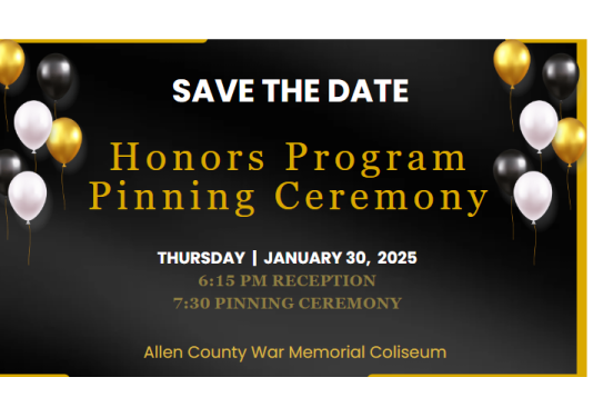 Honors Pinning Ceremony Invitation Thursday, January 30 2025