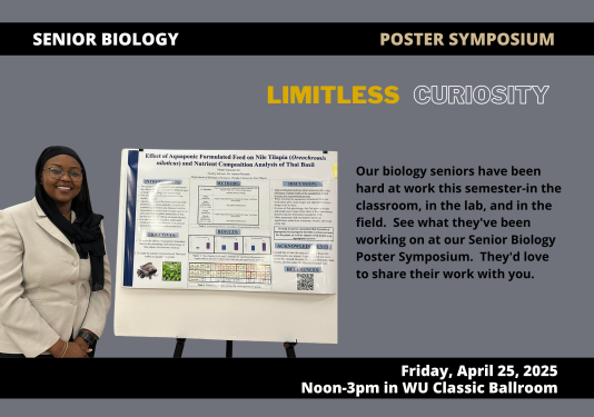 Student with research poster